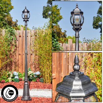 Lentua lamp post, path light black, silver, 1-light source