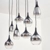 Maynal hanging light, globe light, pendant light clear, Smoke-coloured, 8-light sources