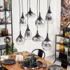 Maynal hanging light, globe light, pendant light clear, Smoke-coloured, 8-light sources