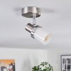 Davor ceiling light, ceiling spotlight chrome, matt nickel, 1-light source