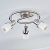 Davor ceiling light, ceiling spotlight chrome, matt nickel, 3-light sources