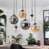 Gastor hanging light, globe light, pendant light Amber, clear, Smoke-coloured, 6-light sources