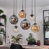 Gastor hanging light, globe light, pendant light Amber, clear, Smoke-coloured, 6-light sources