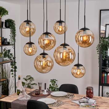 Gastor hanging light, globe light, pendant light Amber, 8-light sources