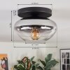 Mertola ceiling light, globe light clear, Smoke-coloured, 1-light source