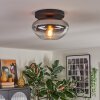 Mertola ceiling light, globe light clear, Smoke-coloured, 1-light source