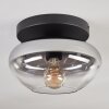 Mertola ceiling light, globe light clear, Smoke-coloured, 1-light source