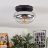 Mertola ceiling light, globe light clear, Smoke-coloured, 1-light source