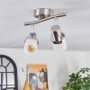 Davor ceiling light, ceiling spotlight chrome, matt nickel, 2-light sources