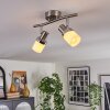 Davor ceiling light, ceiling spotlight chrome, matt nickel, 2-light sources