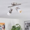 Davor ceiling light, ceiling spotlight chrome, matt nickel, 2-light sources