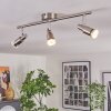 Crina ceiling light, ceiling spotlight chrome, matt nickel, 3-light sources