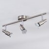 Crina ceiling light, ceiling spotlight chrome, matt nickel, 3-light sources