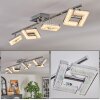 Madel ceiling light, ceiling spotlight chrome, matt nickel, 4-light sources