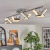 Madel ceiling light, ceiling spotlight chrome, matt nickel, 4-light sources