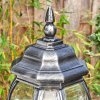 Lentua lamp post, path light black, silver, 2-light sources