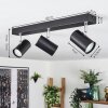 Gesteira ceiling light, ceiling spotlight black, 3-light sources