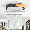 Cadaixo ceiling light, Panel LED Ecru, black, white, 1-light source