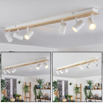 Gesteira ceiling light, globe light beige, 4-light sources