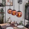 Gastor hanging light, globe light, pendant light coppery, 3-light sources