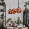 Gastor hanging light, globe light, pendant light coppery, 3-light sources