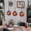 Gastor hanging light, globe light, pendant light coppery, 3-light sources