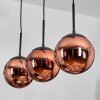 Gastor hanging light, globe light, pendant light coppery, 3-light sources