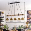 Ripoll hanging light, globe light, pendant light gold, clear, 5-light sources