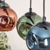 Ripoll hanging light, globe light, pendant light blue, green, coppery, 5-light sources