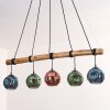 Ripoll hanging light, globe light, pendant light blue, green, coppery, 5-light sources