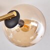 Gastor ceiling light, globe light 42 cm gold, black, 3-light sources