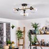 Gastor ceiling light, globe light 42 cm gold, black, 3-light sources