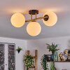 Gastor ceiling light, globe light 42 cm gold, black, 3-light sources