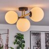 Gastor ceiling light, globe light 42 cm gold, black, 3-light sources