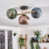 Koyoto ceiling light, globe light 30 cm gold, black, 3-light sources