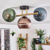 Koyoto ceiling light, globe light 30 cm gold, black, 3-light sources