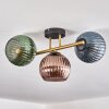 Koyoto ceiling light, globe light 30 cm gold, black, 3-light sources