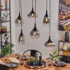 Maynal hanging light, globe light, pendant light clear, Smoke-coloured, 6-light sources