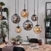 Gastor hanging light, globe light, pendant light Amber, Smoke-coloured, 6-light sources