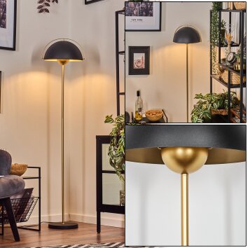 Guttsta ceiling light, floor lamp gold, black, 4-light sources