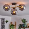 Gastor ceiling light, globe light 42 cm gold, black, 3-light sources