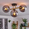 Gastor ceiling light, globe light 42 cm gold, black, 3-light sources