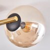 Gastor ceiling light, globe light 42 cm gold, black, 3-light sources