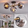 Gastor ceiling light, globe light 42 cm gold, black, 3-light sources