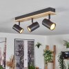 Gesteira ceiling light, ceiling spotlight Light wood, black, 3-light sources