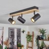 Gesteira ceiling light, ceiling spotlight Light wood, black, 3-light sources