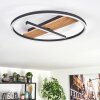 Hadel ceiling light LED Wood like finish, black, 1-light source