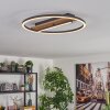 Hadel ceiling light LED Wood like finish, black, 1-light source