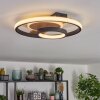 Hadel ceiling light LED Wood like finish, black, 1-light source