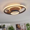 Hadel ceiling light LED Wood like finish, black, 1-light source